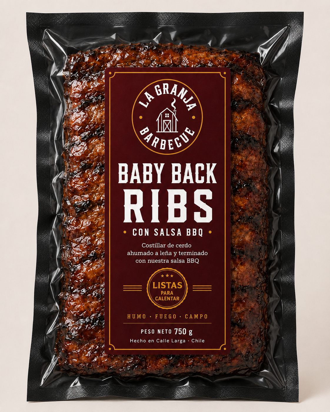 Baby Back Ribs Ahumadas Con Salsa BBQ